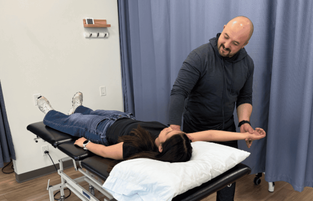 therapist working one on one with client